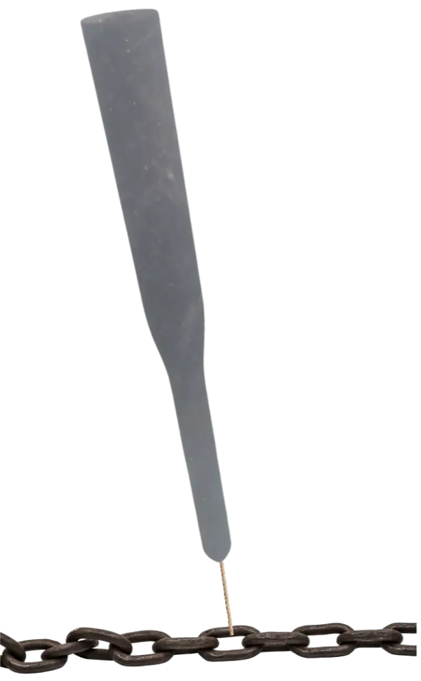 Recommended set-up: a GrowProbe tethered by a short rope to the middle of a length of chain on the seabed