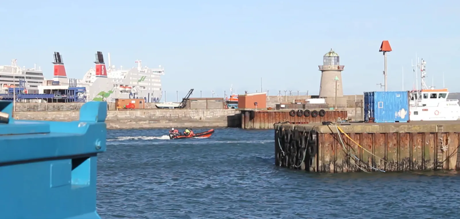 A view from Porth Bach, Holyheads commercial port.